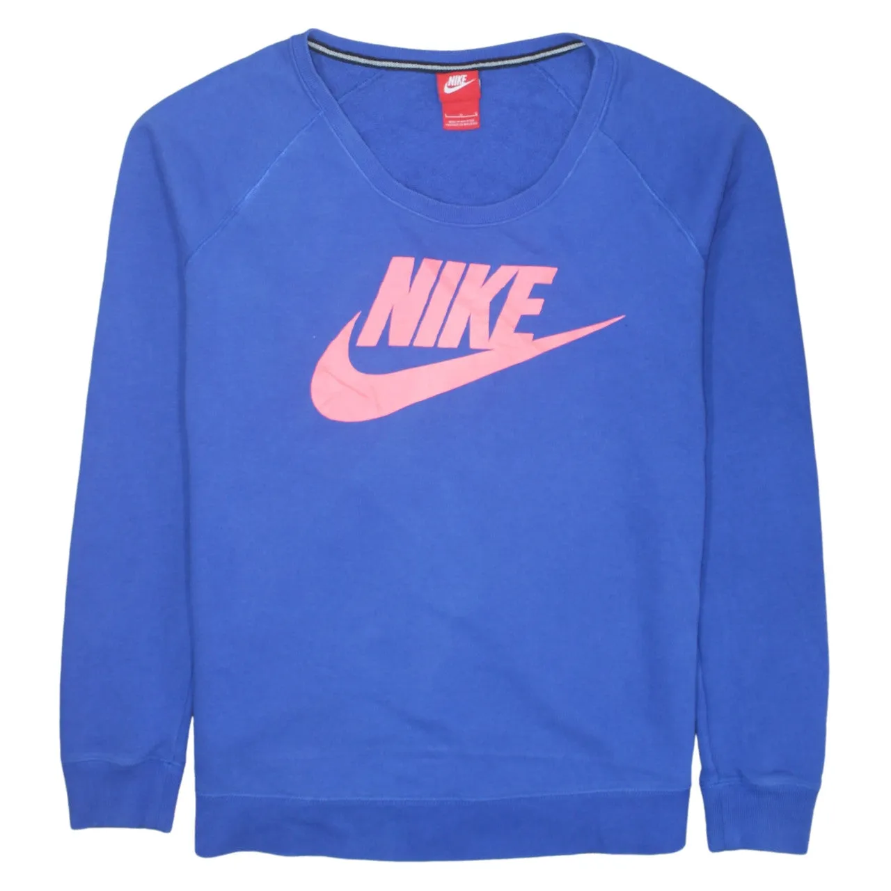 Nike 90's Center Middle Swoosh Round Neck Sweatshirt Large Blue sold by Vintage Club