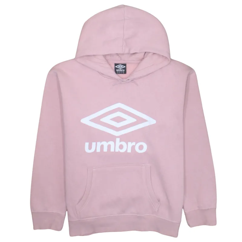 Umbro 90's Spellout Pullover Hoodie Medium Pink sold by Vintage Club