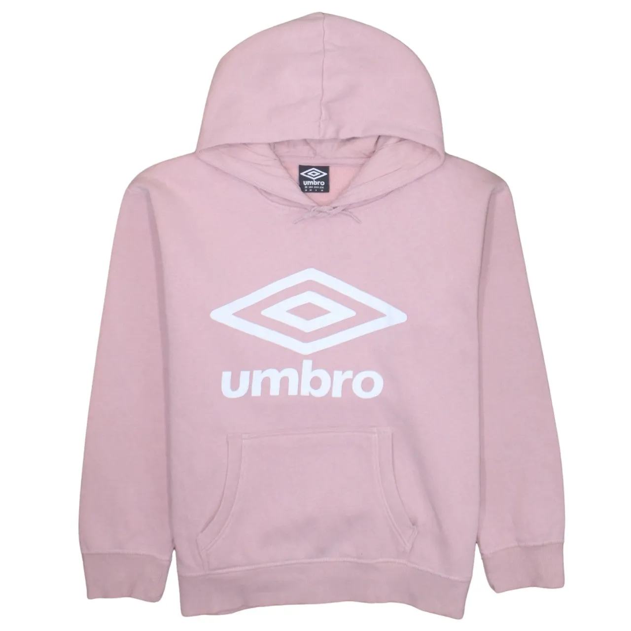 Umbro 90's Spellout Pullover Hoodie Medium Pink sold by Vintage Club