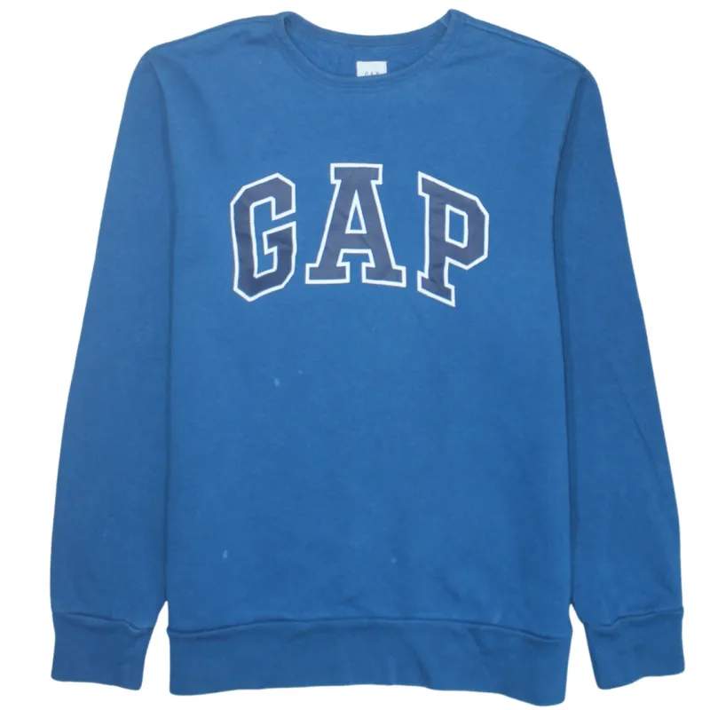 Gap 90's Spellout Crew Neck Sweatshirt Medium Blue sold by Vintage Club