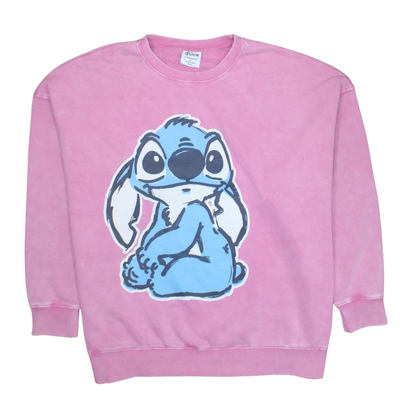 Disney 90's Stitch Crew Neck Sweatshirt Large Pink sold by Vintage Club