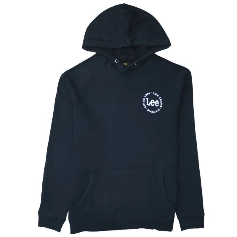 Lee 90's Drawstring Pockets Pullover Hoodie XLarge Black made by Lee