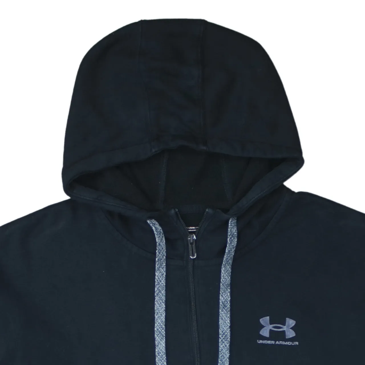 Under Armour 90's Drawstring Pockets Full Zip Up Hoodie Large Black sold by Vintage Club product image thumbnail 3