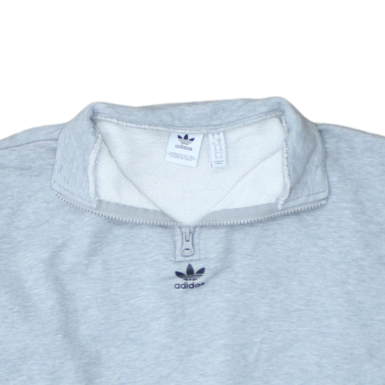 Adidas 90's Crop Quarter Zip Sweatshirt Small Grey sold by Vintage Club product image thumbnail 3