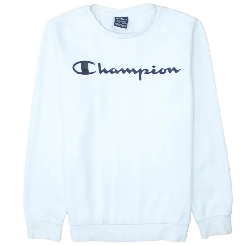 Champion 90's Spellout Crew Neck Sweatshirt XLarge White sold by Vintage Club