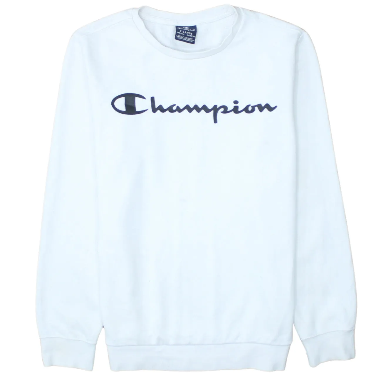 Champion 90's Spellout Crew Neck Sweatshirt XLarge White sold by Vintage Club