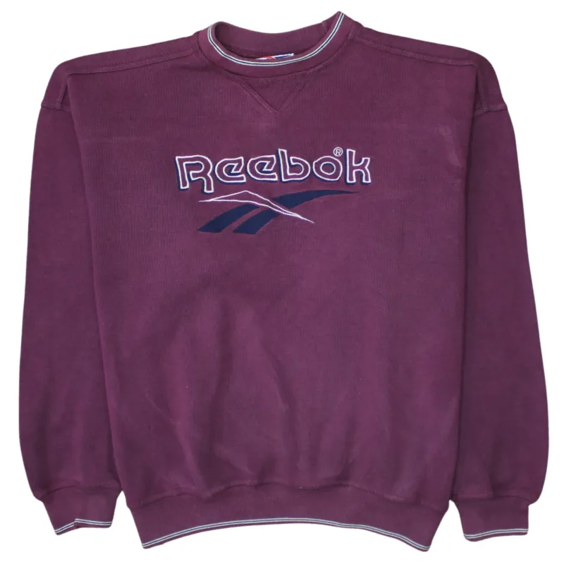Reebok 90's Spellout Crew Neck Sweatshirt XLarge Burgundy Red sold by Vintage Club
