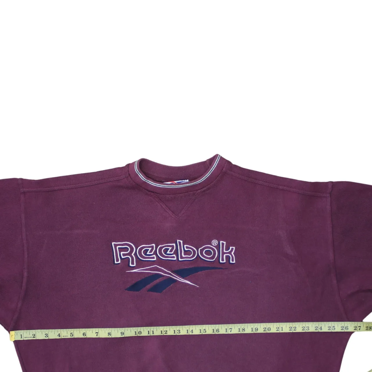 Reebok 90's Spellout Crew Neck Sweatshirt XLarge Burgundy Red sold by Vintage Club product image thumbnail 5
