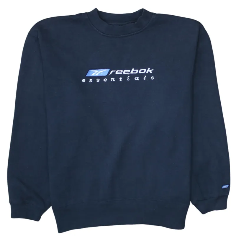 Reebok 90's Spellout Crew Neck Sweatshirt Medium  Navy Blue sold by Vintage Club