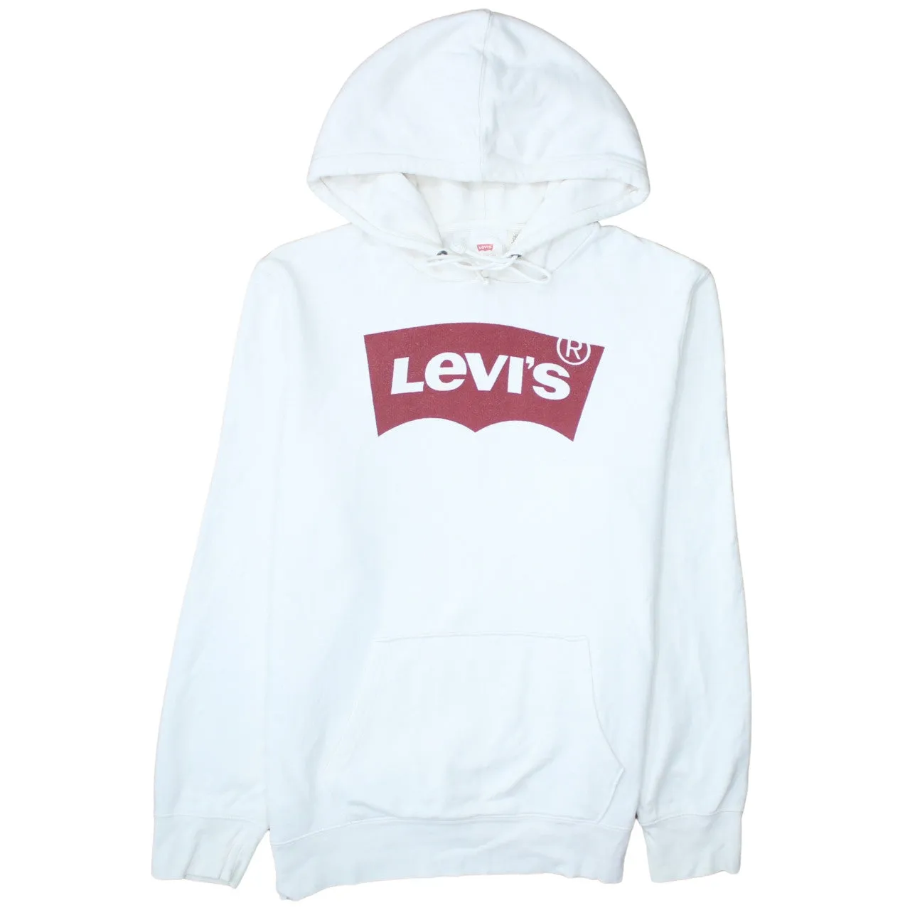 Levi's 90's Spellout Pullover Hoodie XLarge White sold by Vintage Club