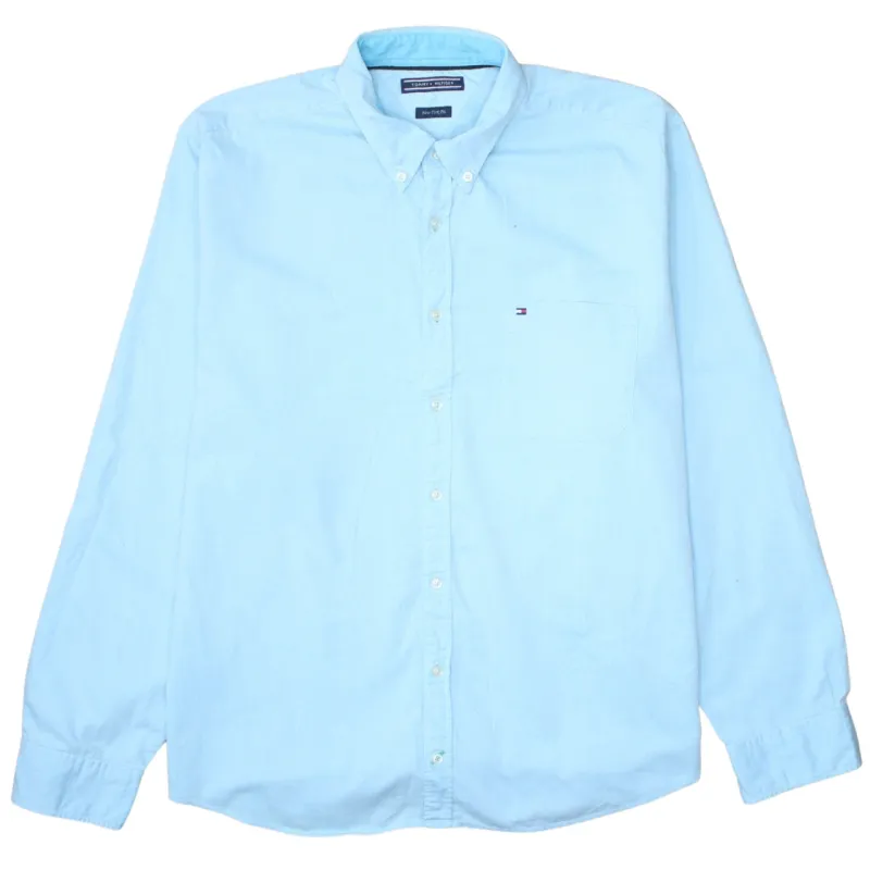 Tommy Hilfiger 90's Long Sleeve Button Up Shirt XLarge  Blue sold by Vintage Club