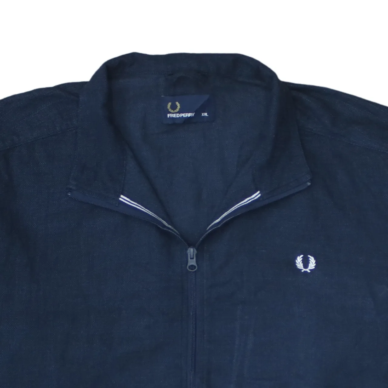 FRED PERRY 90's Lightweight Full Zip Up Sweatshirt XXLarge (2XL) Navy Blue sold by Vintage Club product image thumbnail 3