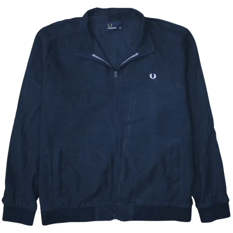 FRED PERRY 90's Lightweight Full Zip Up Sweatshirt XXLarge (2XL) Navy Blue made by Fred Perry