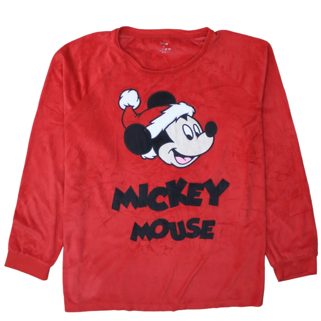 Disney 90's Mickey Mouse Crew Neck Sweatshirt Large Red sold by Vintage Club