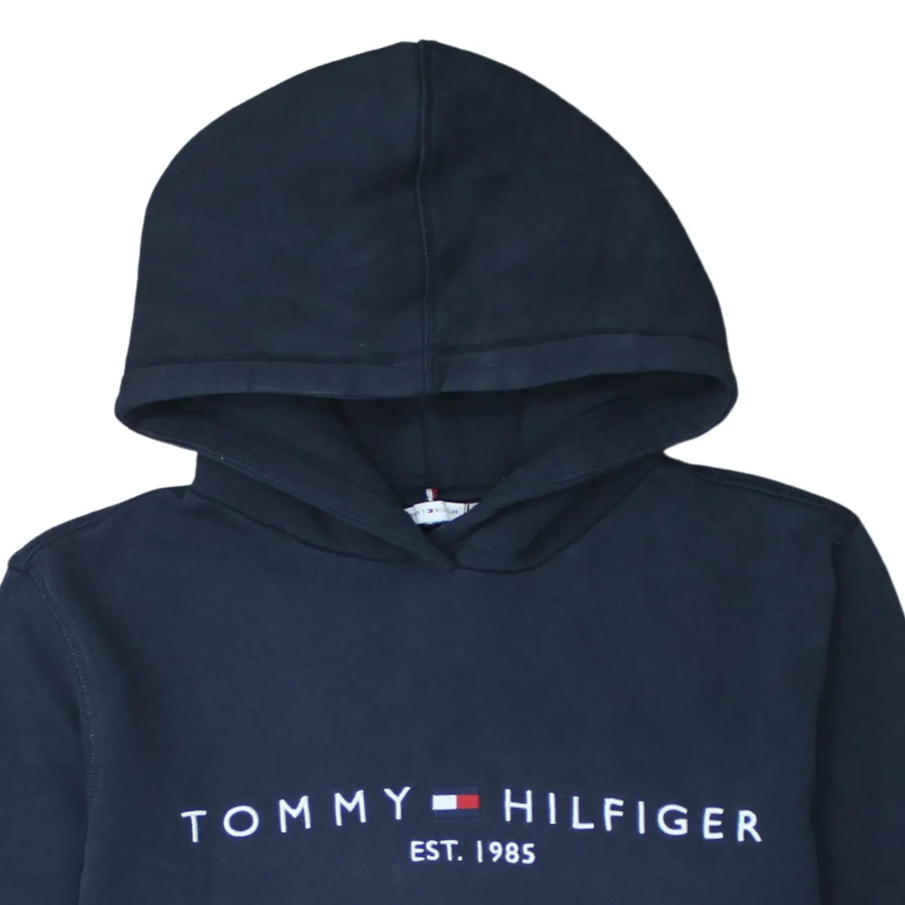 Tommy Hilfiger 90's Spellout Pullover Hoodie XLarge Navy Blue sold by Vintage Club product image thumbnail 3
