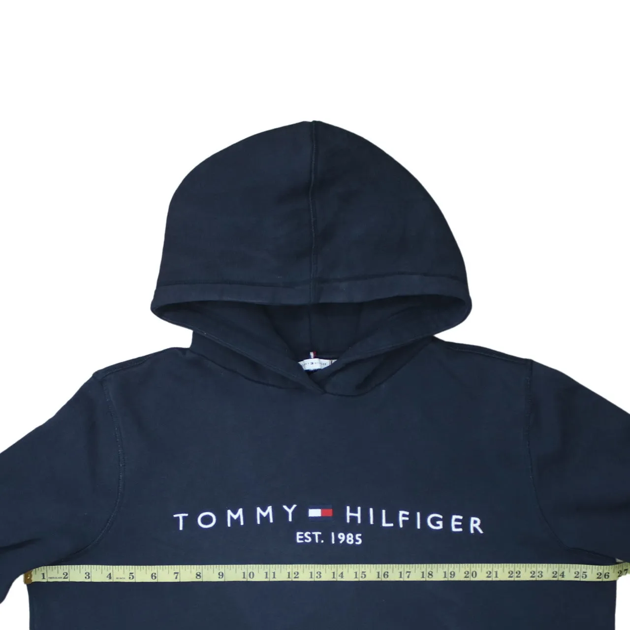 Tommy Hilfiger 90's Spellout Pullover Hoodie XLarge Navy Blue sold by Vintage Club product image thumbnail 5