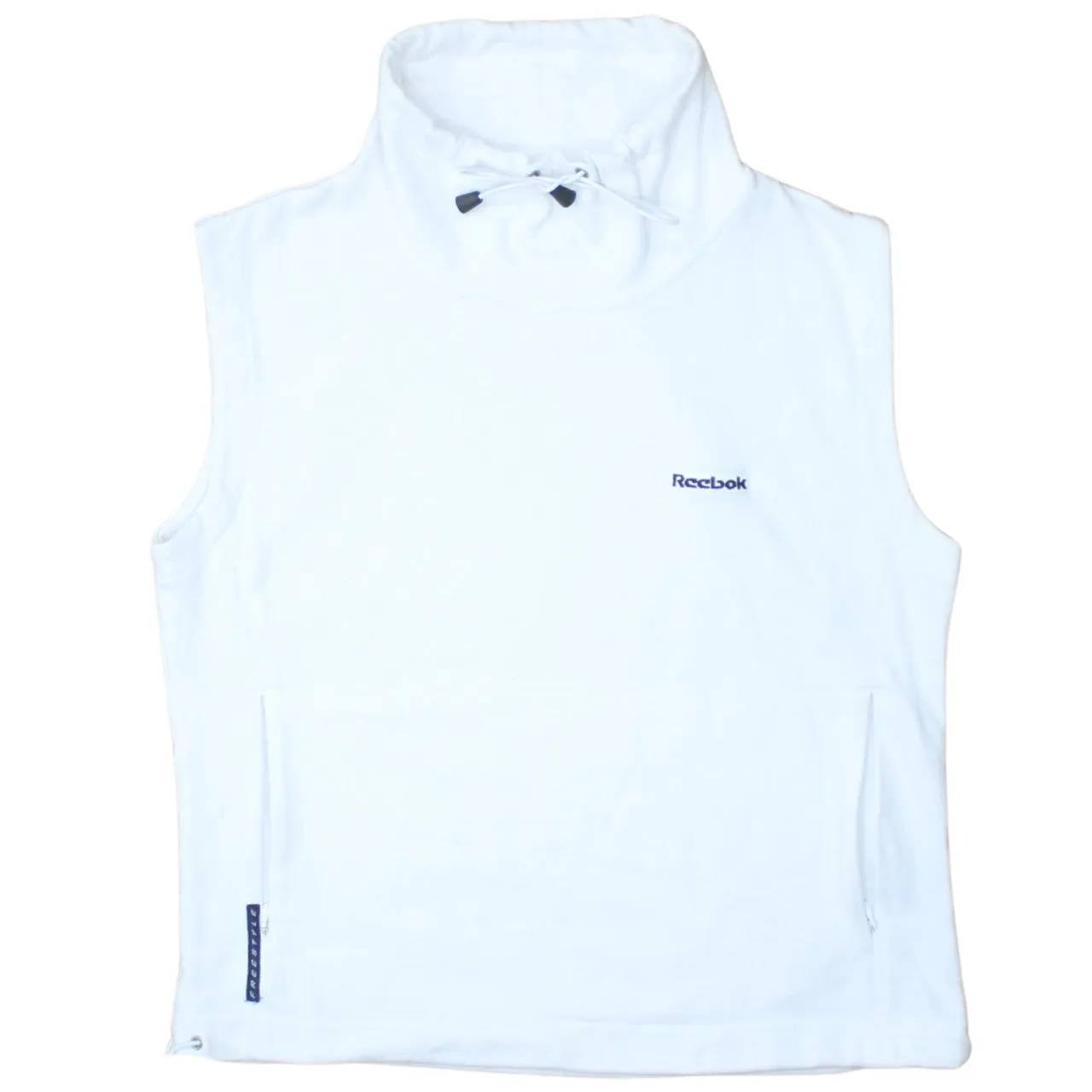 Reebok 90's Vest Sleeveless Turtle Neck Gilet Small White sold by Vintage Club