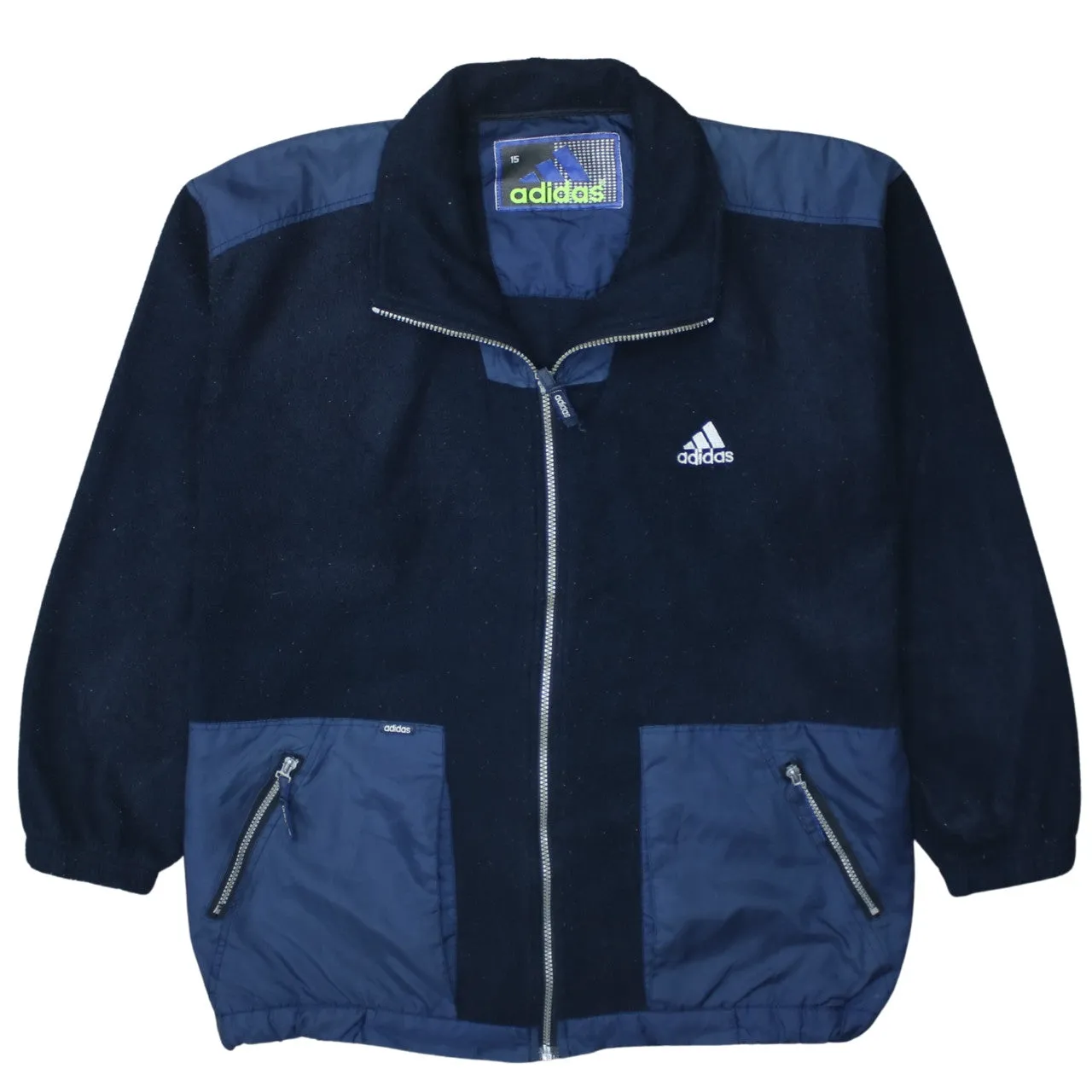 Adidas 90's Hiking Warm Full Zip Up Fleece Jumper XLarge Navy Blue sold by Vintage Club