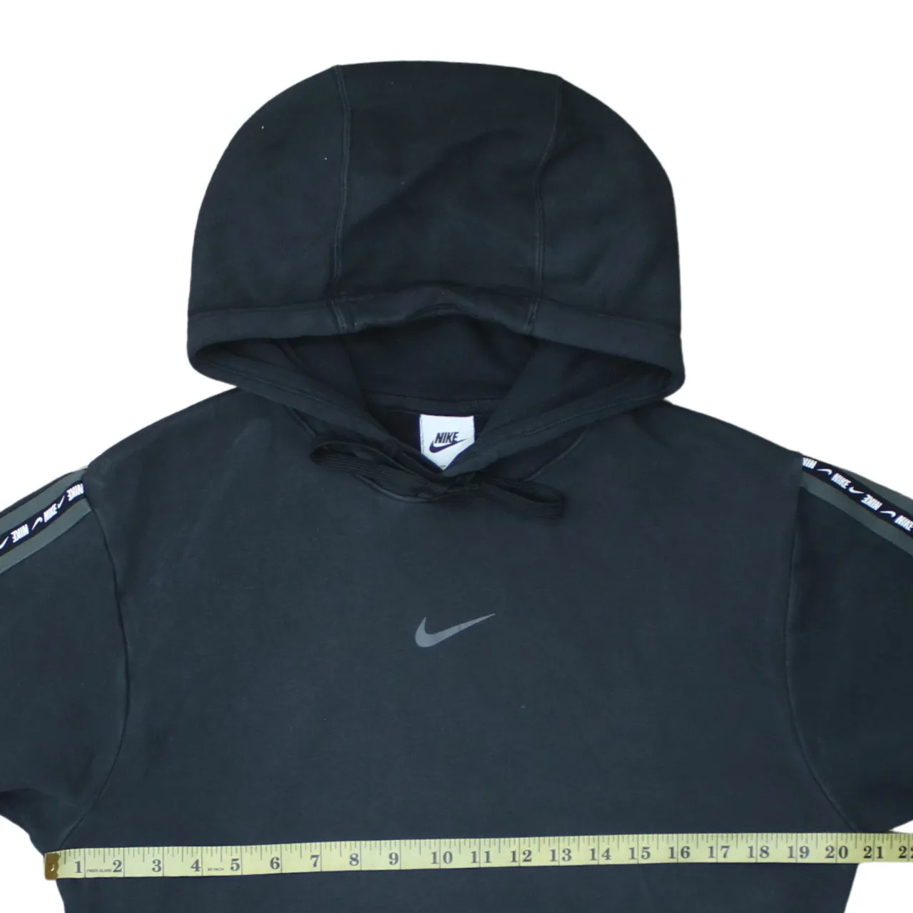 Nike 90's Center Middle Swoosh Pullover Hoodie XSmall Black sold by Vintage Club product image thumbnail 5