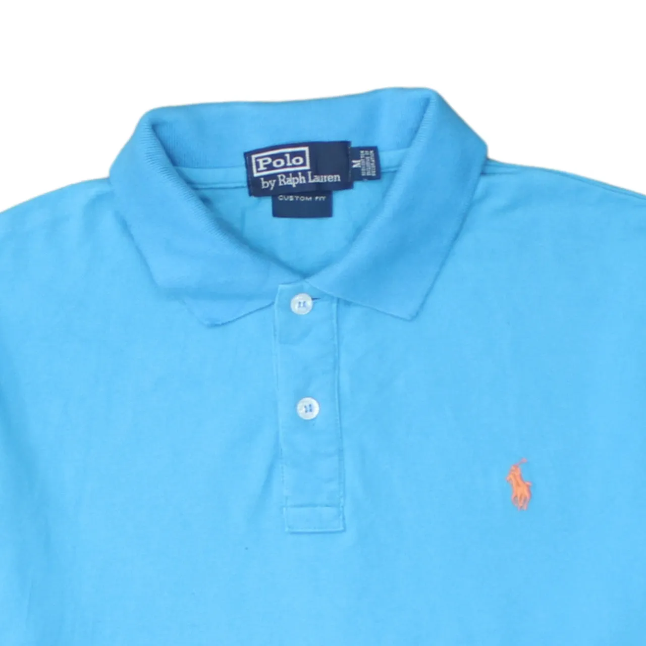 Polo Ralph Lauren 90's Short Sleeves Quarter Button Polo Shirt Medium Blue sold by Vintage Club product image thumbnail 3