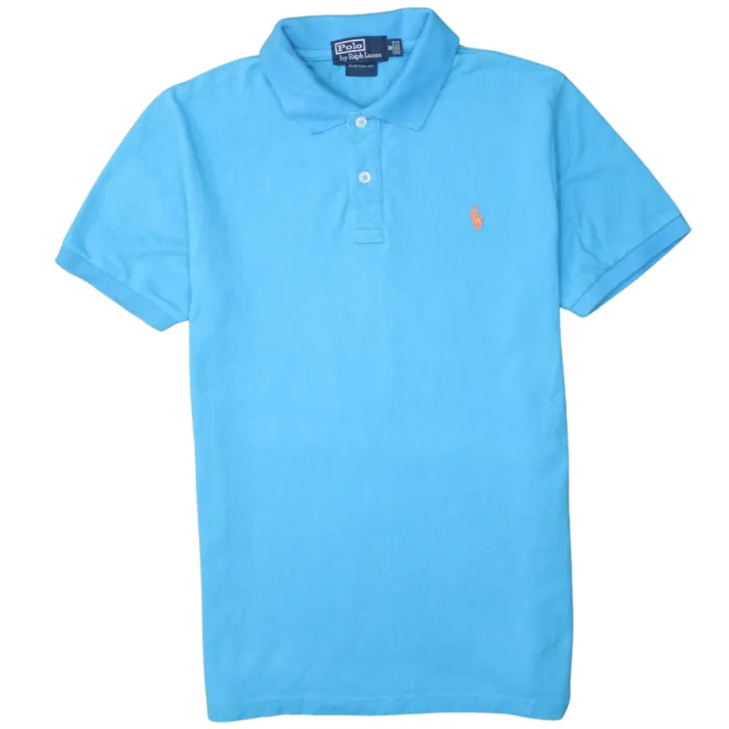 Polo Ralph Lauren 90's Short Sleeves Quarter Button Polo Shirt Medium Blue sold by Vintage Club