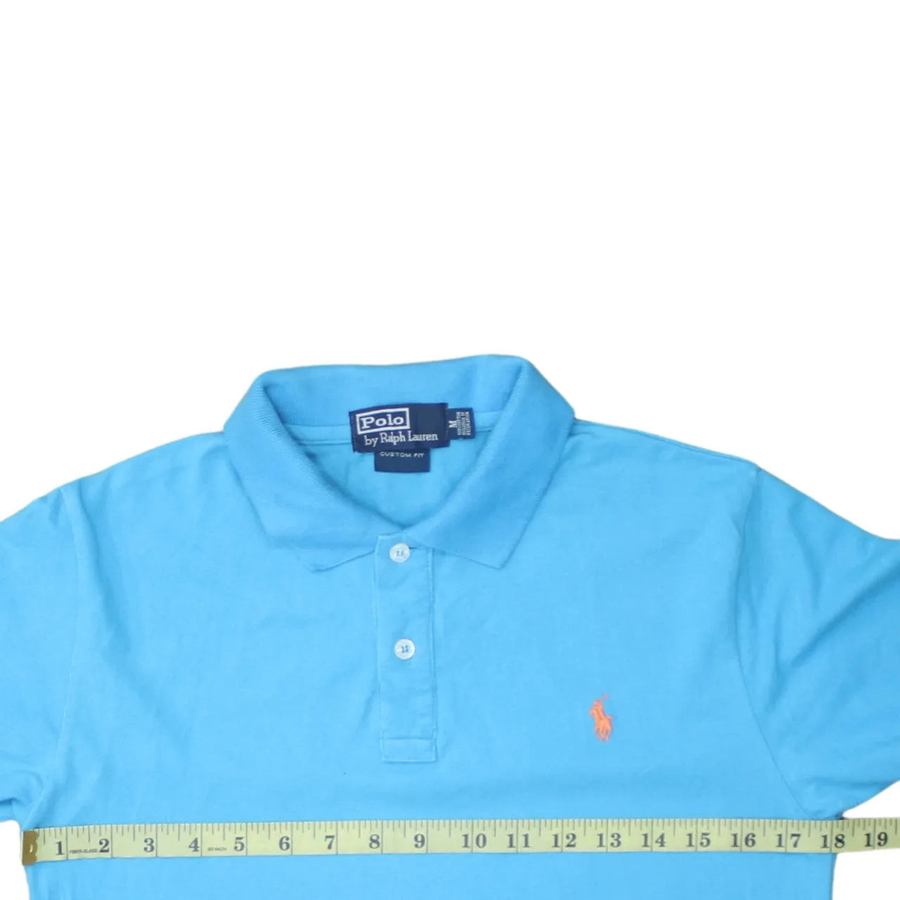 Polo Ralph Lauren 90's Short Sleeves Quarter Button Polo Shirt Medium Blue sold by Vintage Club product image thumbnail 5
