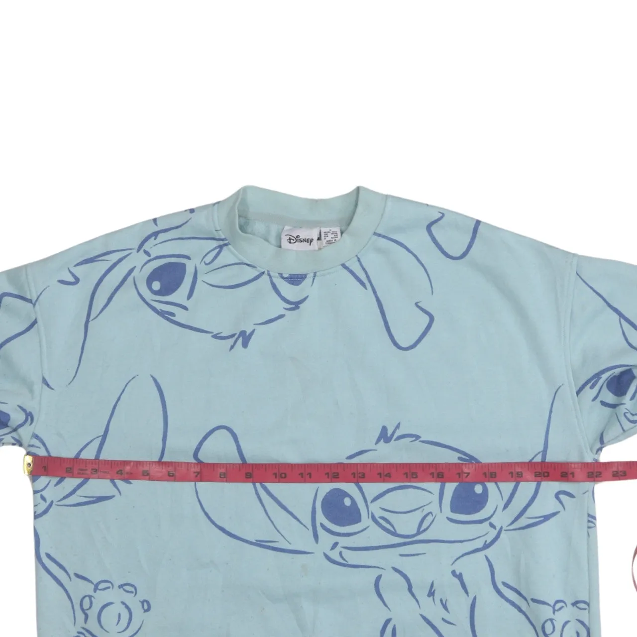 Disney Blue Stitch Sweatshirt Women's Small All Over Printed Graphic Pullover Top sold by Vintage Club product image thumbnail 5