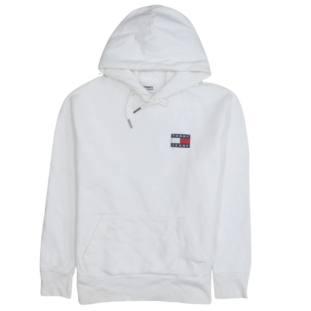 Tommy Jeans 90's Drawstring Pockets Pullover Hoodie Small White sold by Vintage Club