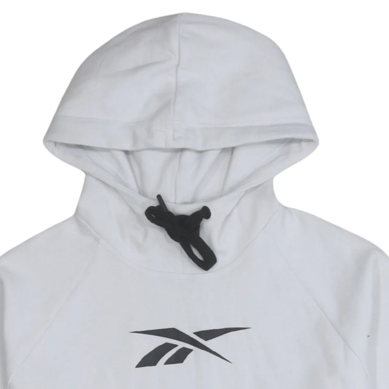 Reebok White Hoodie Men's Medium Printed Logo Drawstring Hood Long Sleeve Pullover Sweatshirt sold by Vintage Club product image thumbnail 3