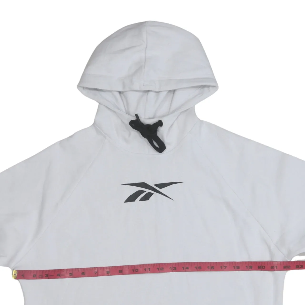 Reebok White Hoodie Men's Medium Printed Logo Drawstring Hood Long Sleeve Pullover Sweatshirt sold by Vintage Club product image thumbnail 5