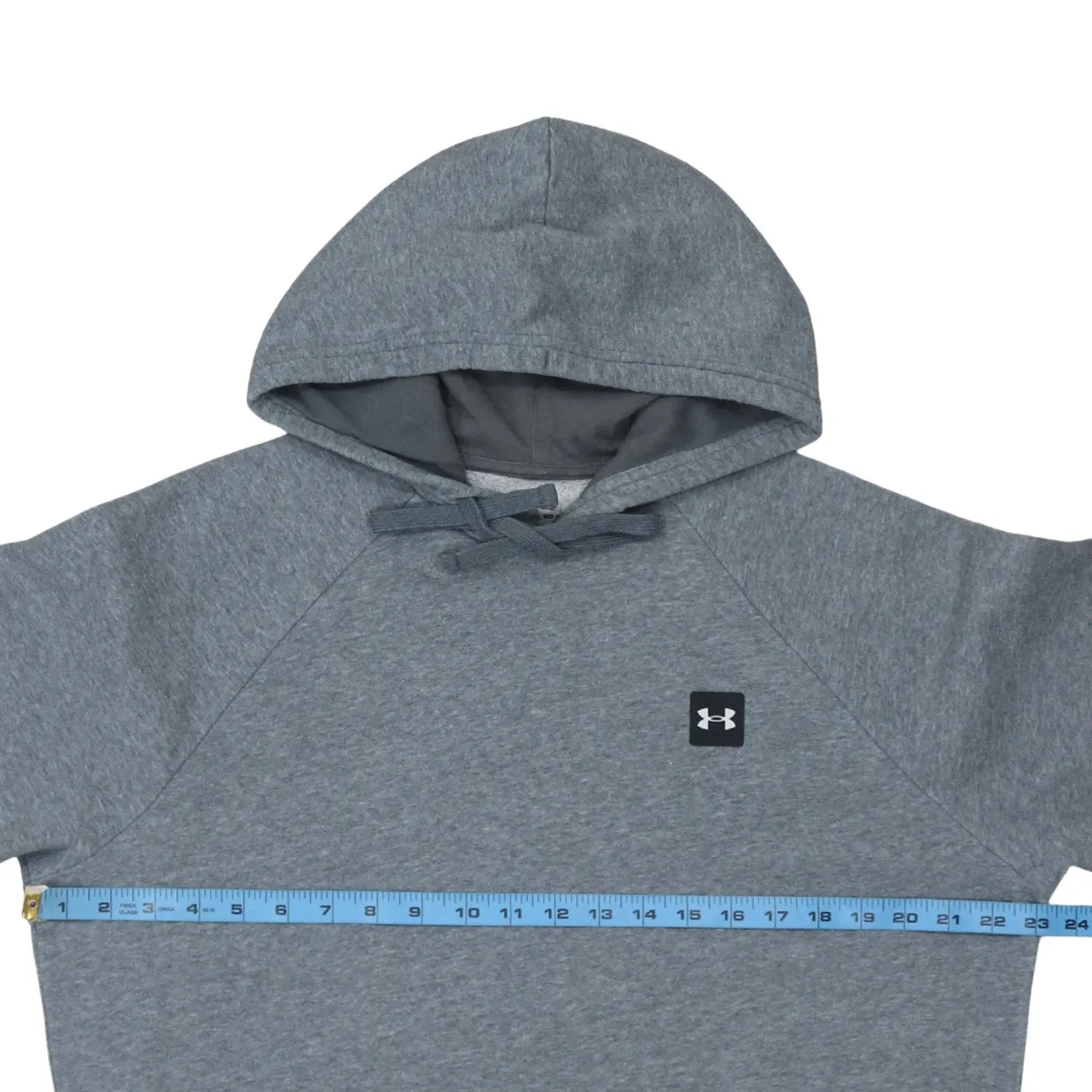 Under Armour Grey Hoodie Men's Medium Embroidered Chest Logo Drawstring Hood Pouch Pocket Sweatshirt sold by Vintage Club product image thumbnail 5
