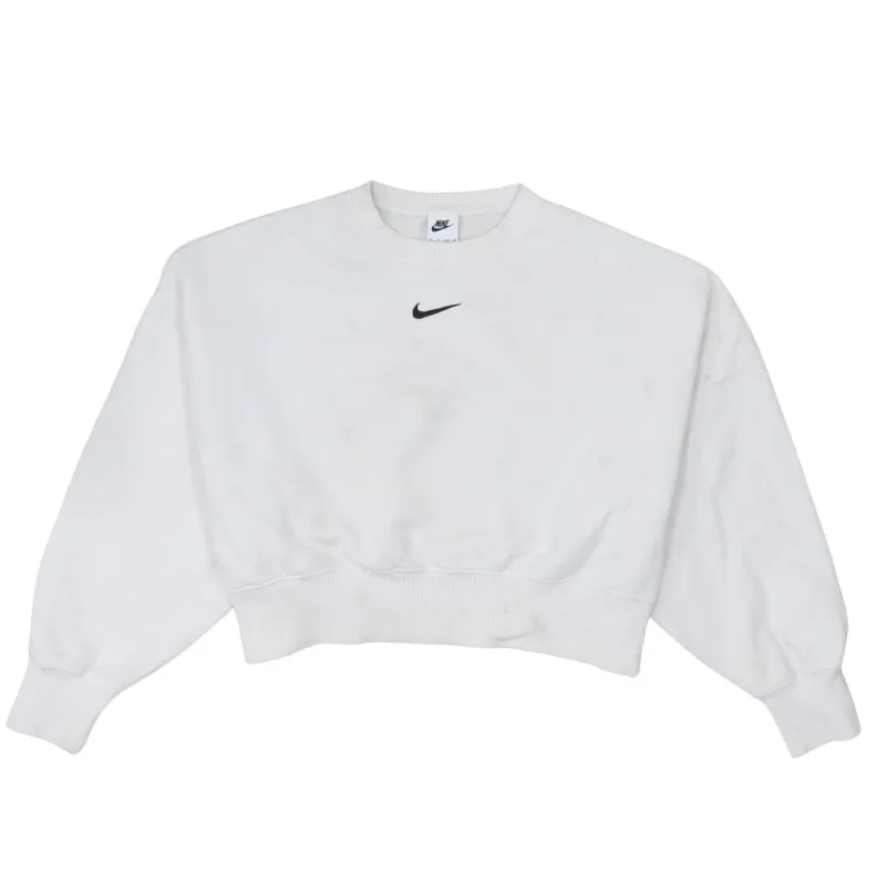 Nike 90's Center Middle Swoosh Crew Neck Sweatshirt XSmall White sold by Vintage Club