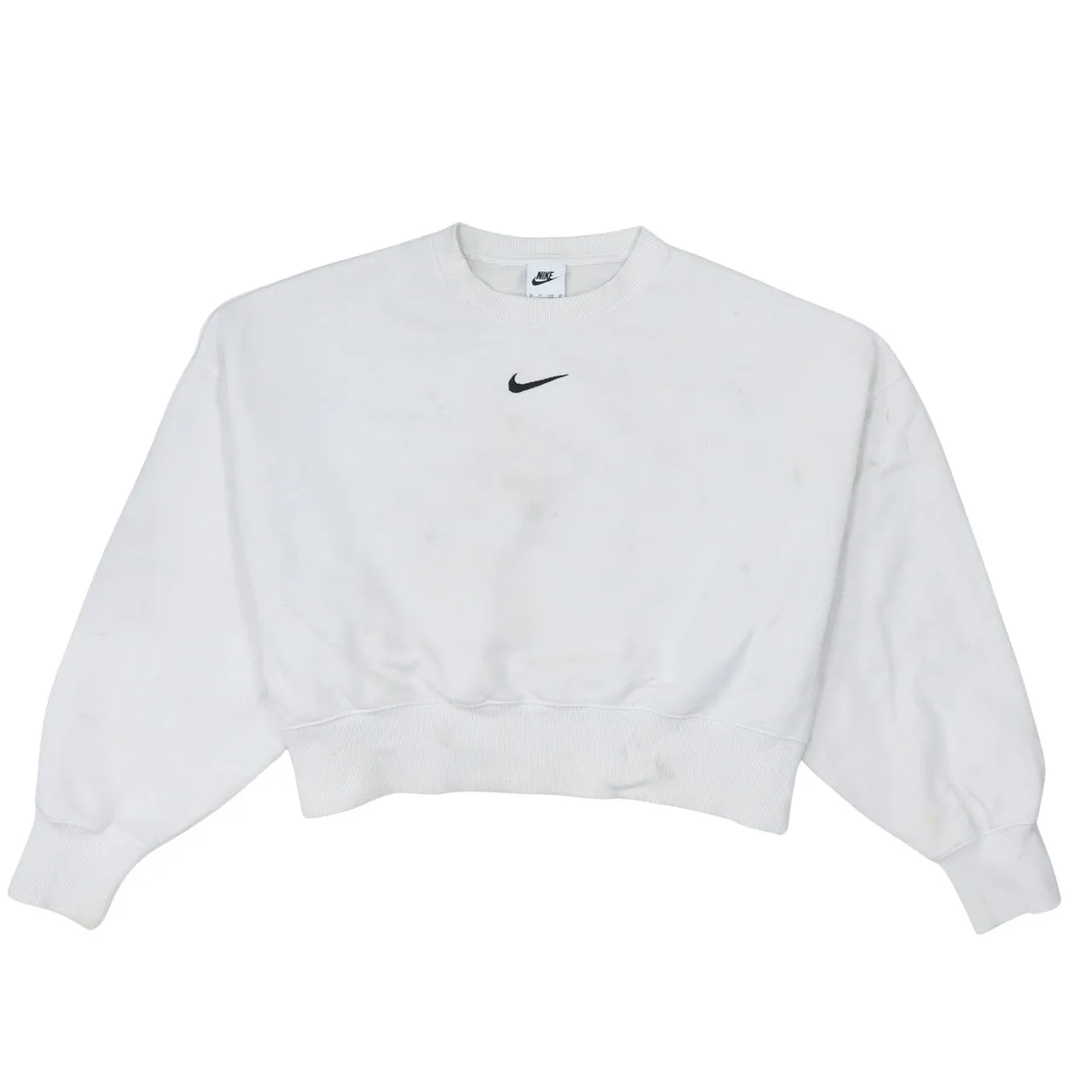 Nike 90's Center Middle Swoosh Crew Neck Sweatshirt XSmall White sold by Vintage Club