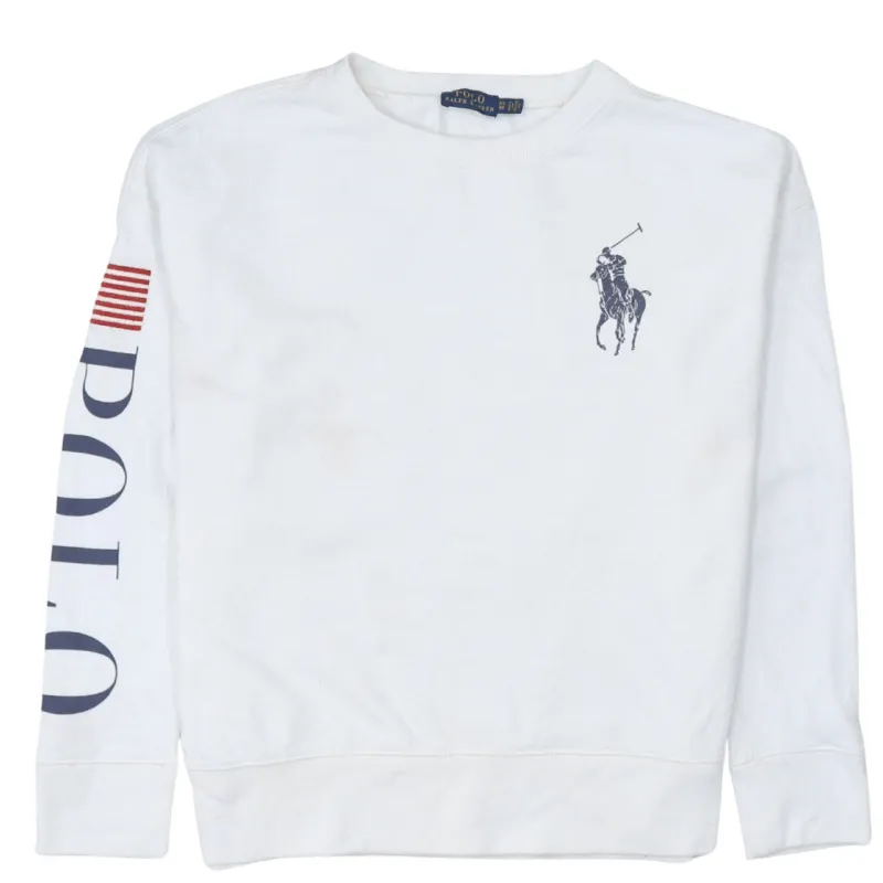 Polo Ralph Lauren 90's Lightweight Crew Neck Sweatshirt XSmall White made by Polo by Ralph Lauren