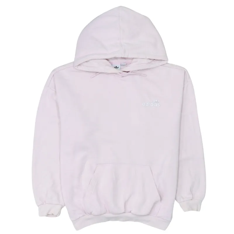 Adidas 90's Drawstring Pockets Pullover Hoodie Medium Pink sold by Vintage Club