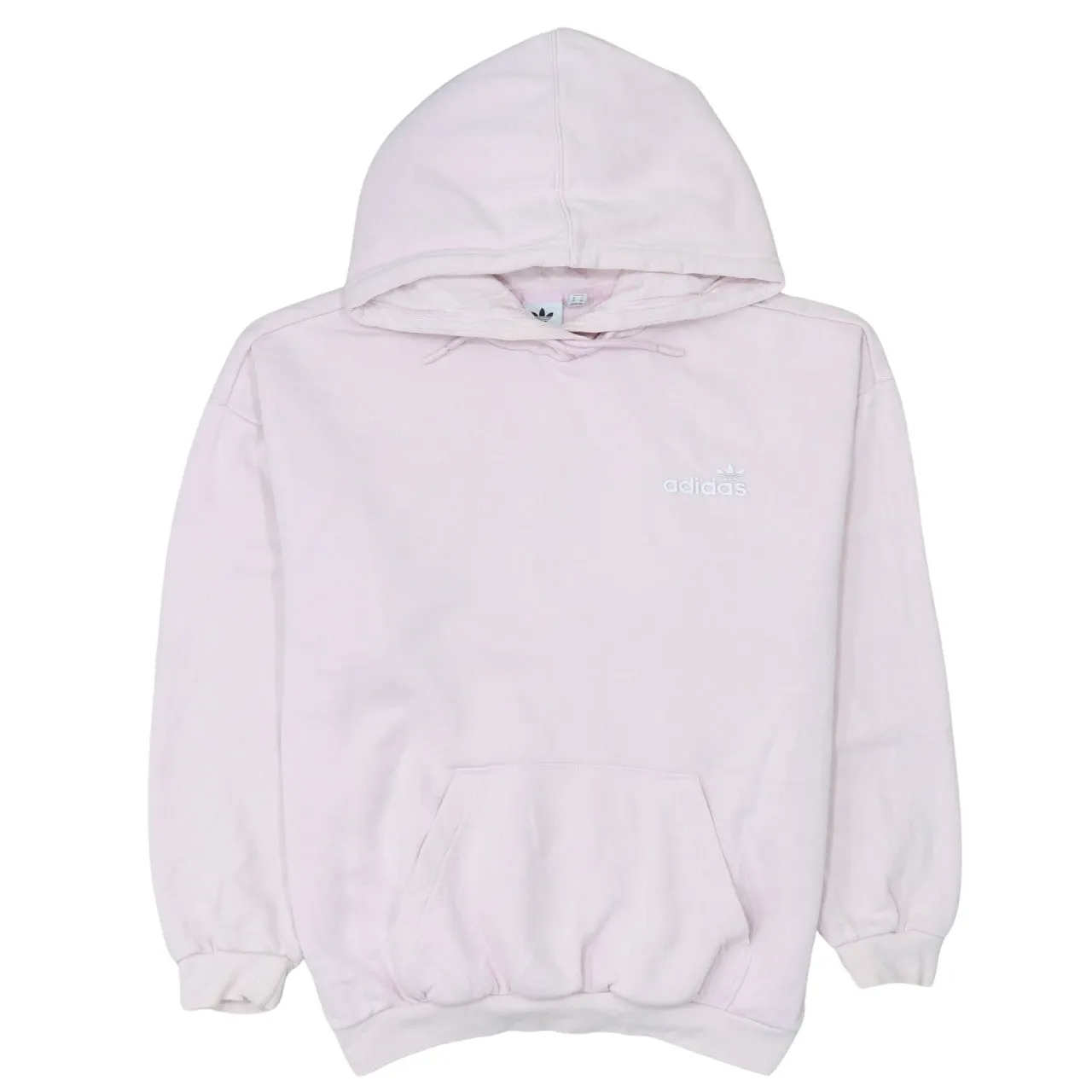 Adidas 90's Drawstring Pockets Pullover Hoodie Medium Pink sold by Vintage Club