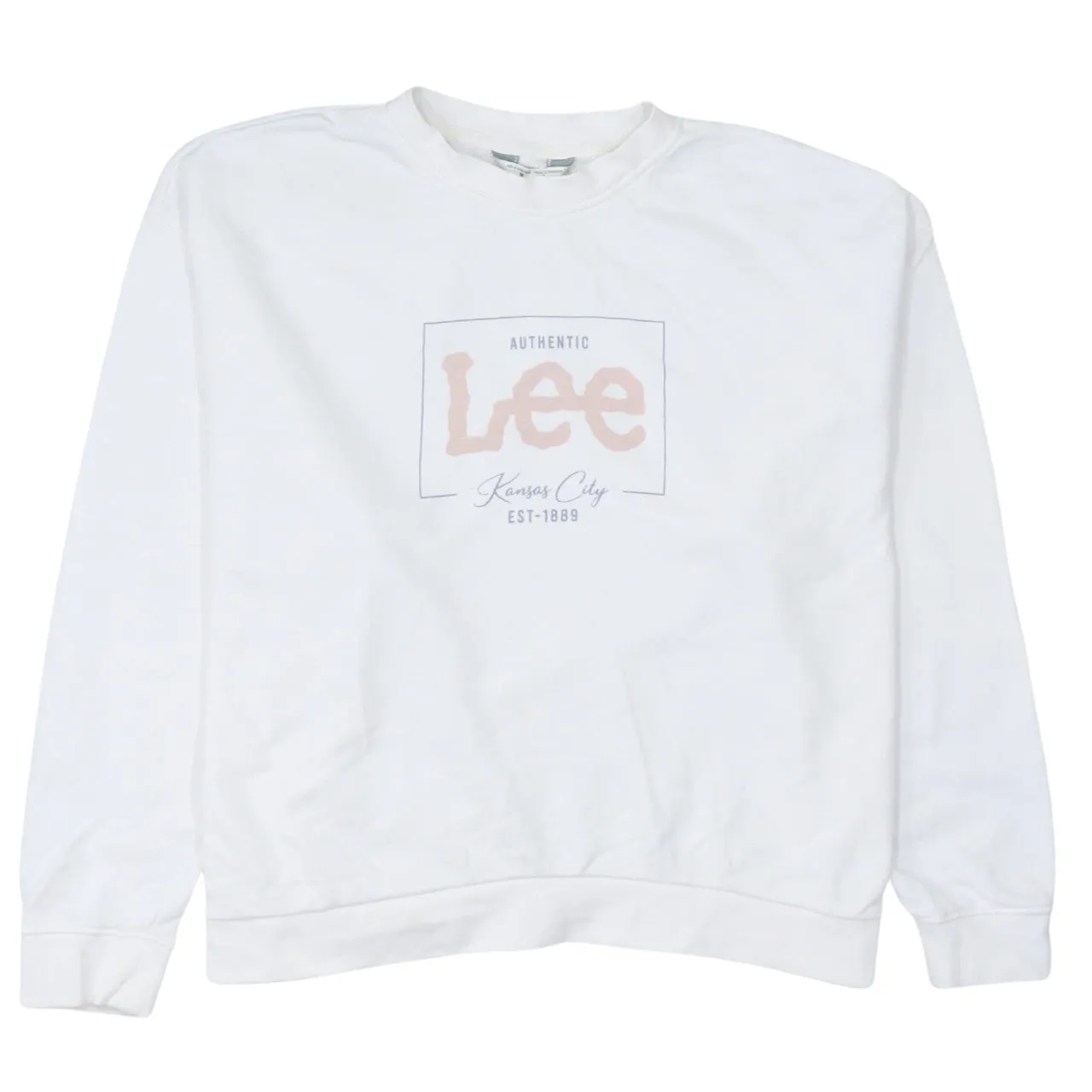 Lee 90's Spellout Crew Neck Sweatshirt Large White sold by Vintage Club
