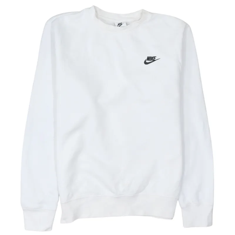 Nike 90's Swoosh Crew Neck Sweatshirt Small White sold by Vintage Club