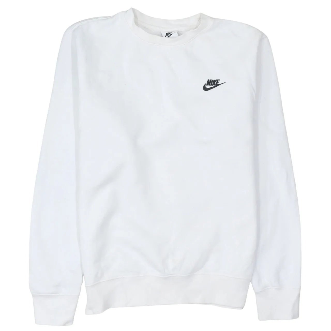 Nike 90's Swoosh Crew Neck Sweatshirt Small White sold by Vintage Club