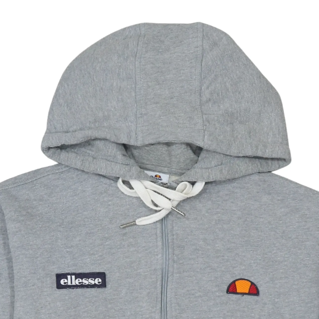 Ellesse Grey Zip Hoodie Men's Medium Embroidered Chest Logo Split Pocket Sweatshirt sold by Vintage Club product image thumbnail 3