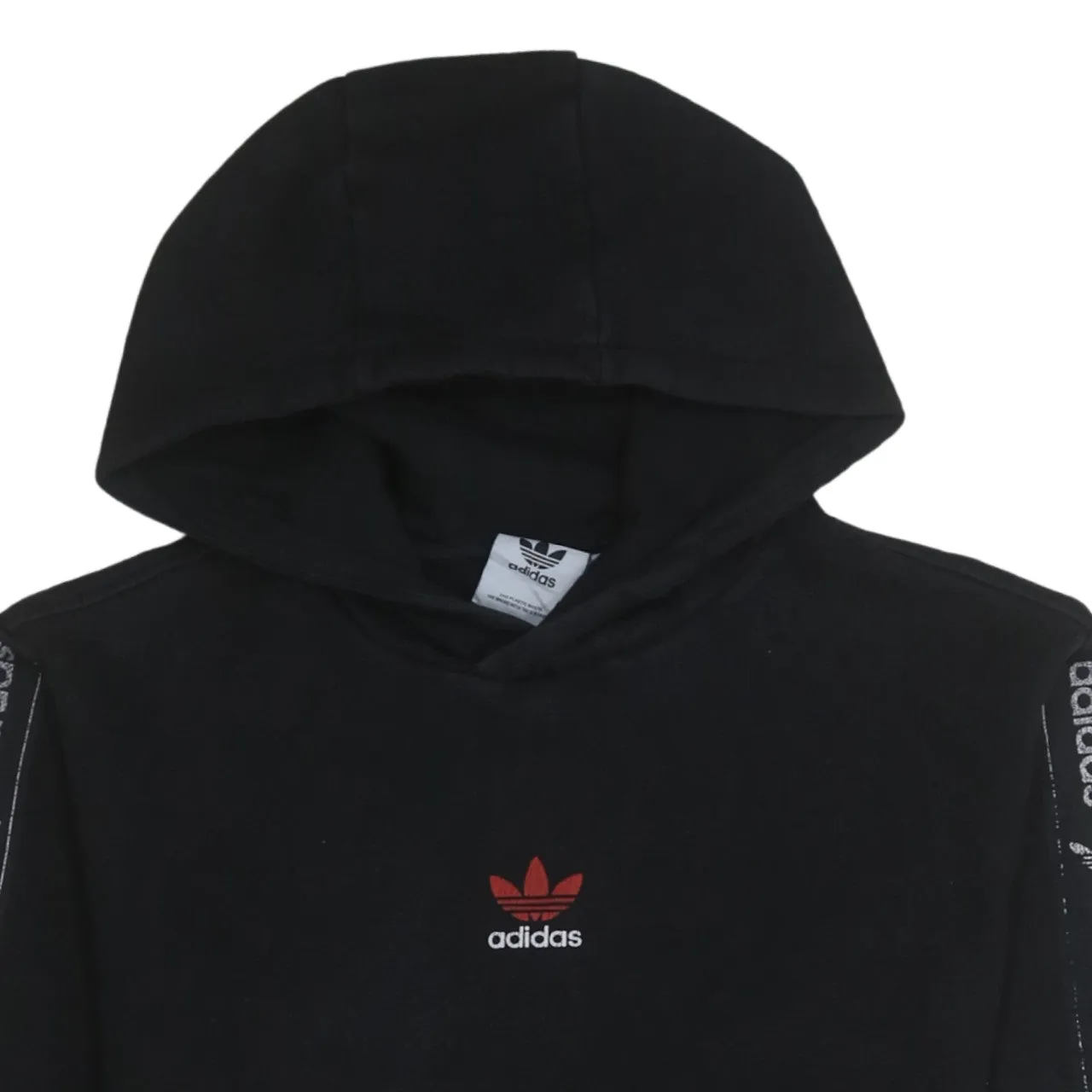 Adidas 90's Drawstring Pockets Pullover Hoodie Small Black sold by Vintage Club product image thumbnail 3