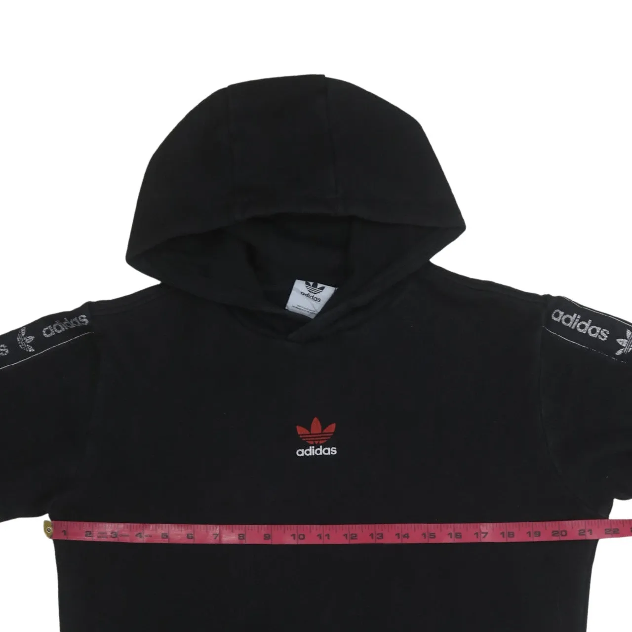 Adidas 90's Drawstring Pockets Pullover Hoodie Small Black sold by Vintage Club product image thumbnail 5