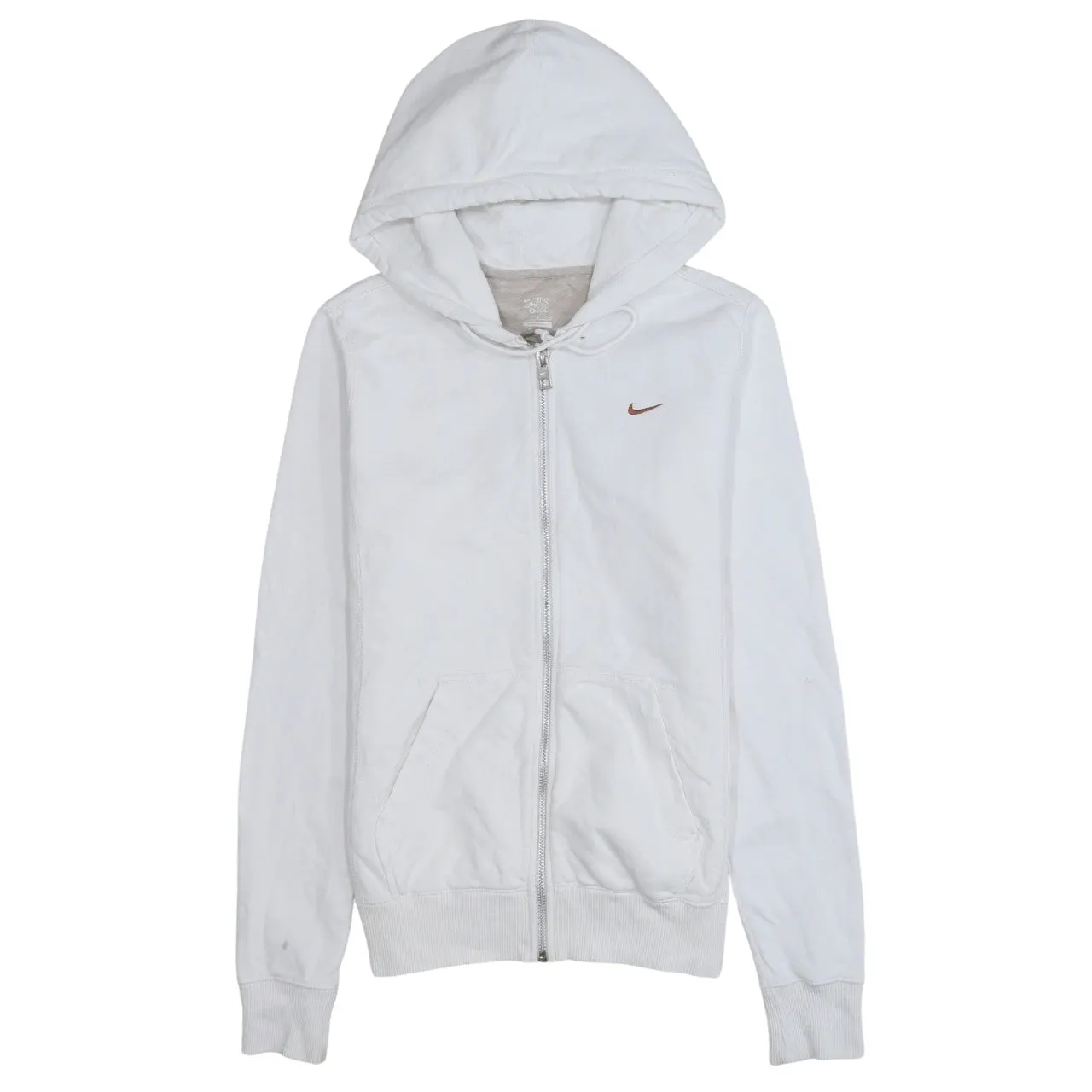 Nike 90's Swoosh Full Zip Up Hoodie Medium White sold by Vintage Club