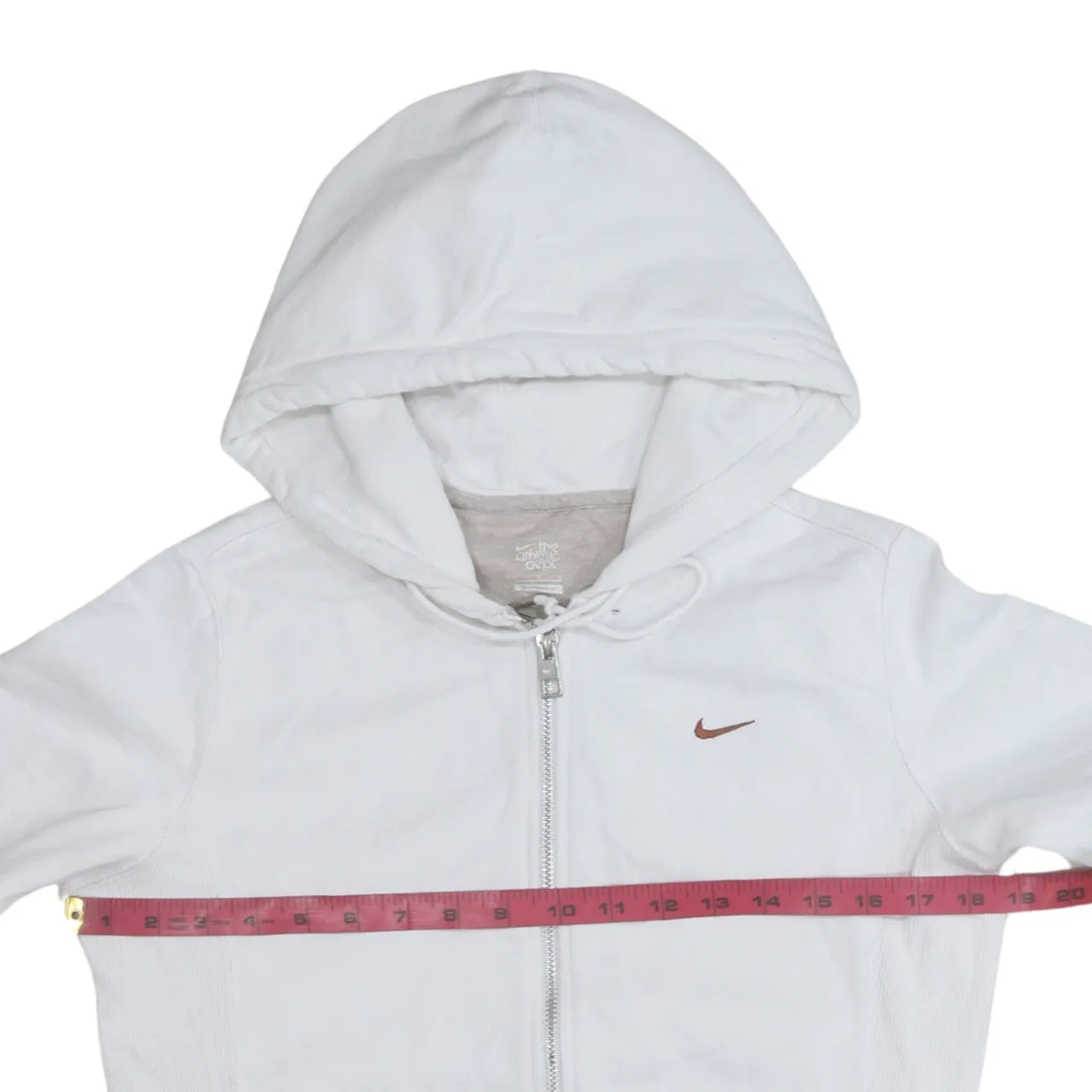 Nike 90's Swoosh Full Zip Up Hoodie Medium White sold by Vintage Club product image thumbnail 5