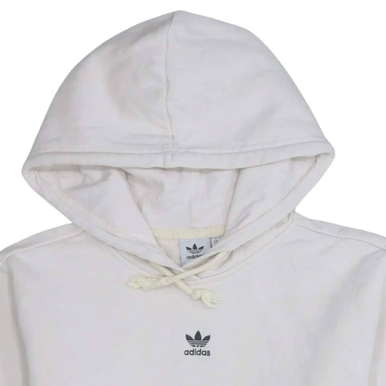 Adidas 90's Drawstring Pockets Pullover Hoodie Small White sold by Vintage Club product image thumbnail 3
