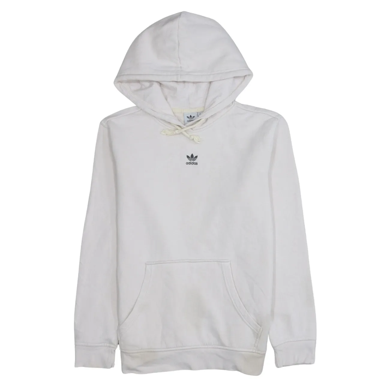 Adidas 90's Drawstring Pockets Pullover Hoodie Small White sold by Vintage Club