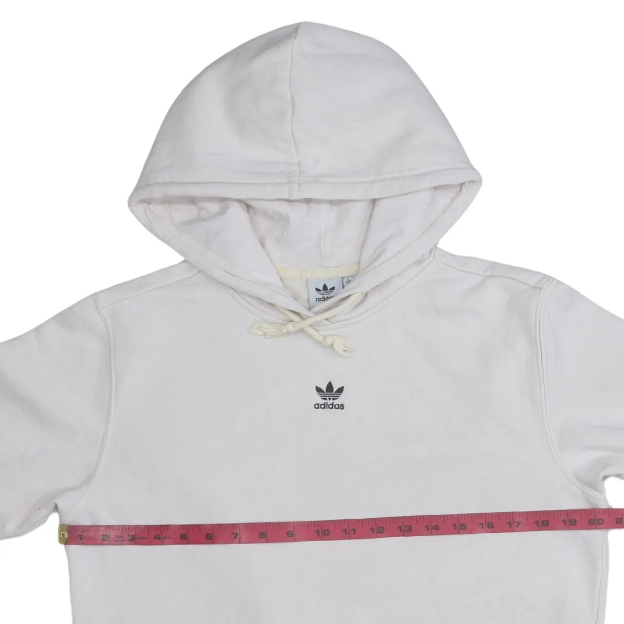 Adidas 90's Drawstring Pockets Pullover Hoodie Small White sold by Vintage Club product image thumbnail 5