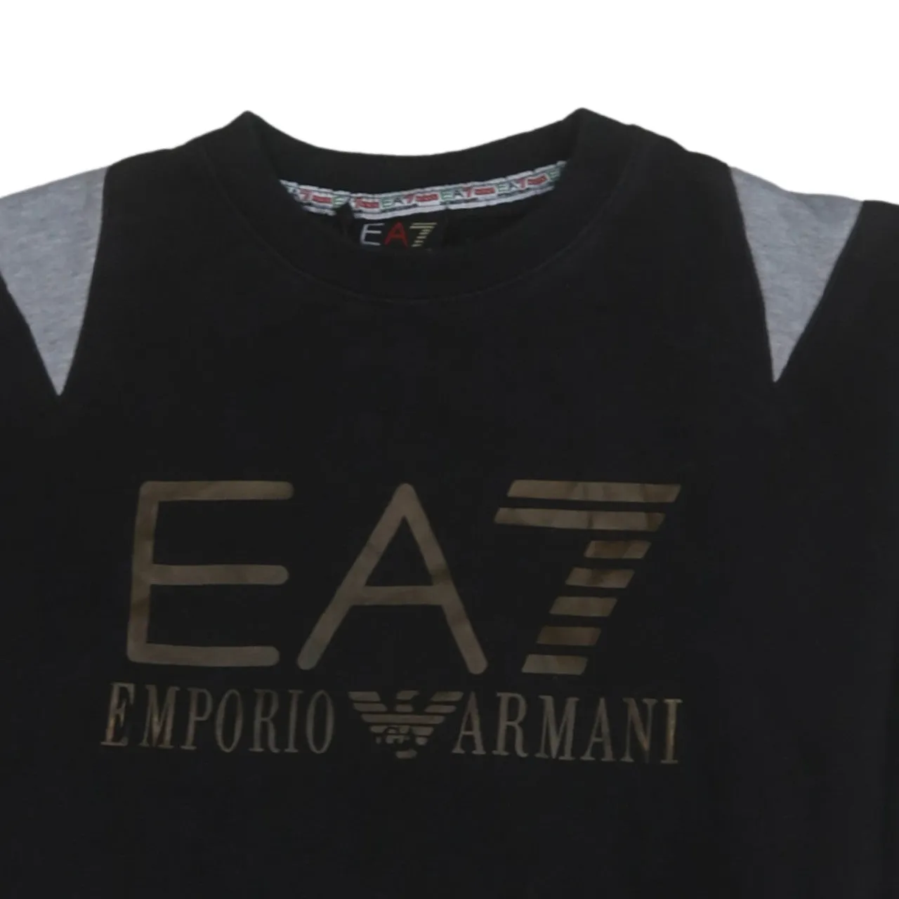 Emporio Armani Black Sweatshirt Men's Medium EA7 Printed Logo Crewneck Pullover Top sold by Vintage Club product image thumbnail 3