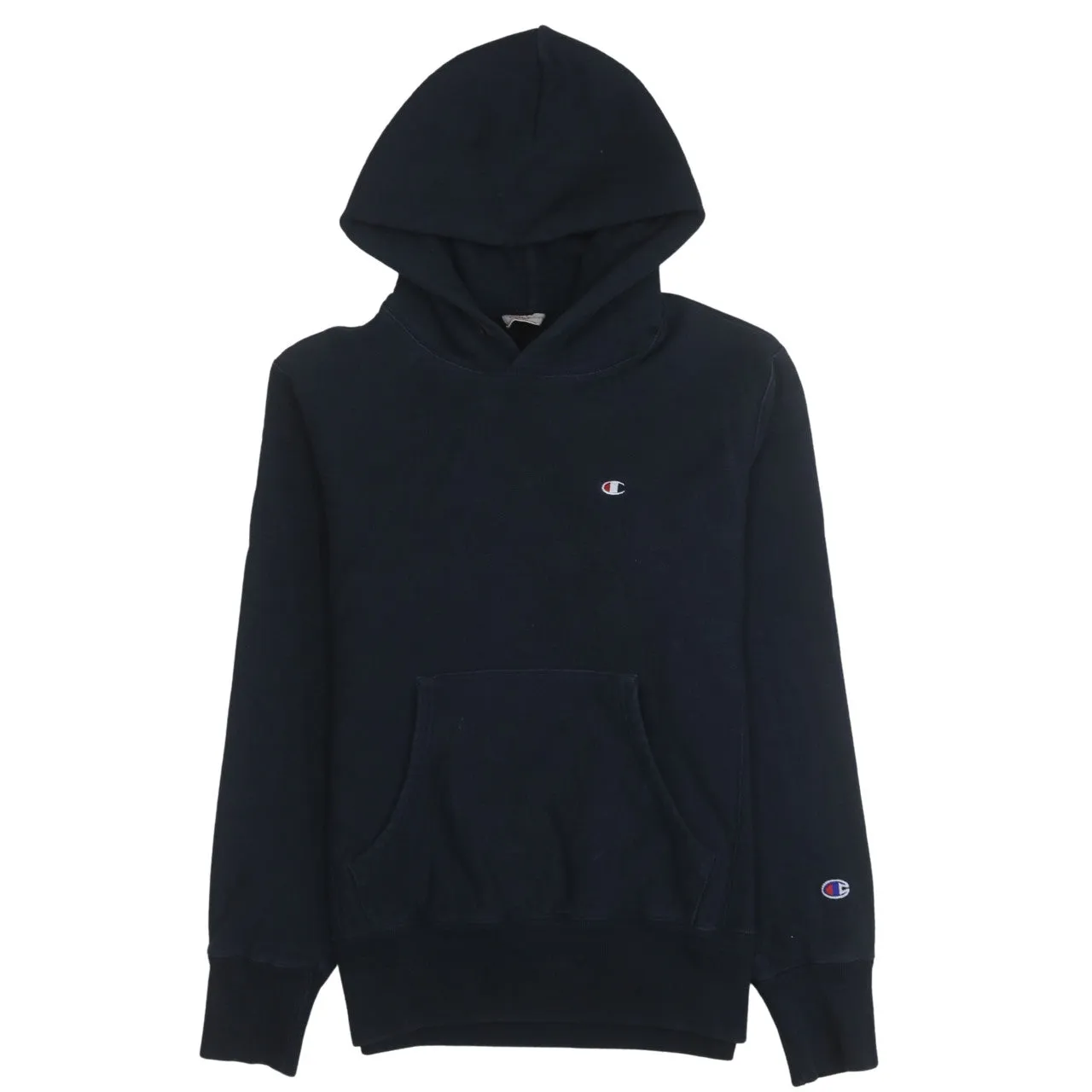 Champion 90's Drawstring Pockets Pullover Hoodie Large Navy Blue sold by Vintage Club