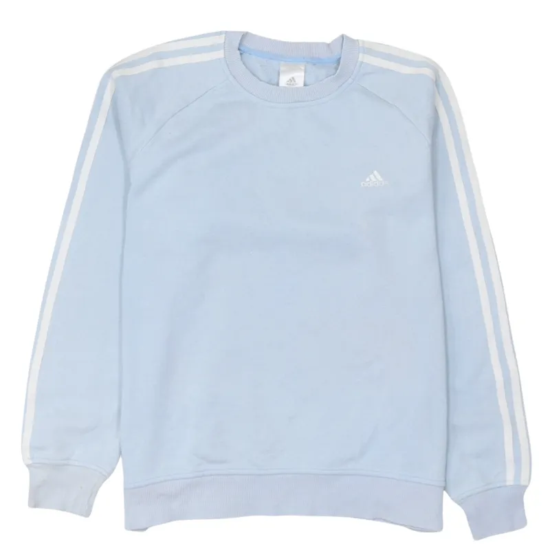 Adidas 90's Striped Sleeve Crew Neck Sweatshirt Large Blue sold by Vintage Club